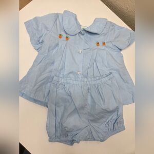 Grace And James Baby Clothing Embroidered Pumpkin Blue 18 Months
